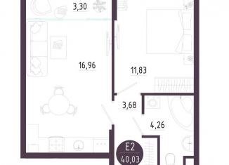 1-комнатная квартира на продажу, 40 м2, Тульская область