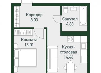 Продажа 1-ком. квартиры, 40 м2, Челябинская область, Спортивная улица, 16