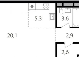 Продаю квартиру студию, 34.5 м2, Москва