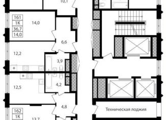 Продажа 1-комнатной квартиры, 37.7 м2, Москва, метро Лесопарковая
