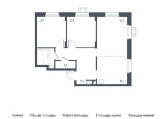 Продается двухкомнатная квартира, 62.7 м2, Московская область, жилой комплекс Люберцы 2020, к67