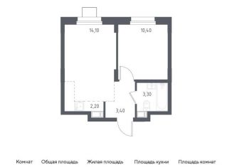 Продается 1-ком. квартира, 33.4 м2, Московская область, жилой комплекс Люберцы 2020, к70