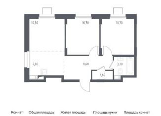 Продажа 2-комнатной квартиры, 52.8 м2, Московская область, жилой комплекс Люберцы 2020, к70