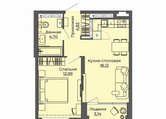 Продаю 1-комнатную квартиру, 43.8 м2, Екатеринбург, улица Блюхера, 26, улица Блюхера