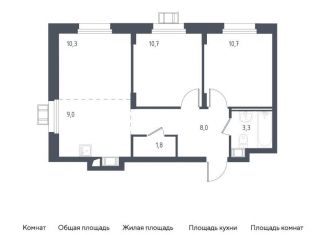 Продается 3-ком. квартира, 53.8 м2, Московская область, жилой комплекс Люберцы 2020, к67