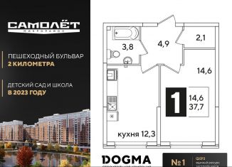 Продажа 1-ком. квартиры, 37.7 м2, Краснодарский край