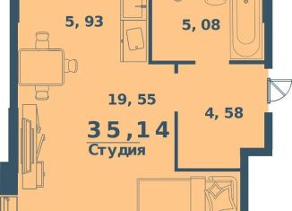 1-комнатная квартира на продажу, 35.1 м2, Ульяновск, жилой комплекс Юность, 3, Ленинский район
