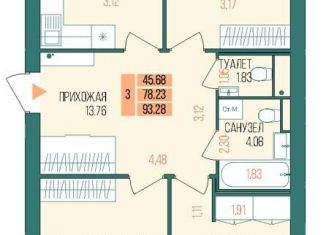 Продажа 3-ком. квартиры, 93.3 м2, Йошкар-Ола, 6-й микрорайон