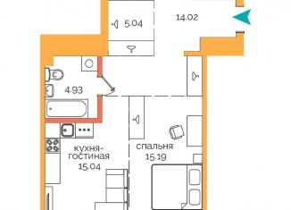 1-комнатная квартира на продажу, 54.2 м2, Иркутск, Пулковский переулок, 30, ЖК Пулковский