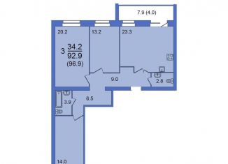 Продаю четырехкомнатную квартиру, 96.9 м2, Вологодская область