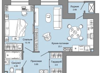 Продается 1-ком. квартира, 50 м2, Ульяновск, ЖК Дивный Сад, жилой комплекс Дивный Сад, 9