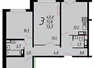 Продаю 3-ком. квартиру, 73 м2, Воронеж, улица Маршала Одинцова, 25Бпоз28, ЖК Лазурный