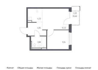 Однокомнатная квартира на продажу, 35.3 м2, Московская область, жилой комплекс Прибрежный Парк, 7.2