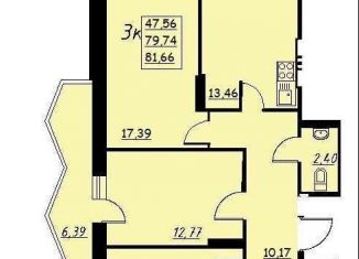 3-комнатная квартира на продажу, 81 м2, Воронежская область