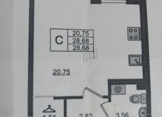 Продаю квартиру студию, 28 м2, поселок Бугры, Тихая улица, 19