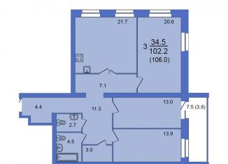 Продаю 4-ком. квартиру, 106 м2, Вологда