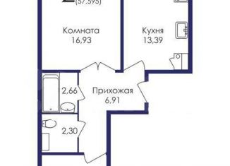 Продам двухкомнатную квартиру, 56.9 м2, Московская область, улица Ухтомского, 10к3