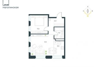 Продам 2-комнатную квартиру, 45.3 м2, Москва, метро Нагатинская, Нагатинская набережная, 10Ас3