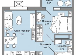 Продам 2-комнатную квартиру, 35 м2, Ульяновск, Заволжский район, проспект Созидателей, 2