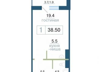 Продаю однокомнатную квартиру, 38.5 м2, Красноярск, Железнодорожный район