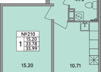 Продаю 1-комнатную квартиру, 33.8 м2, деревня Новое Девяткино, деревня Новое Девяткино, 115, ЖК Удача