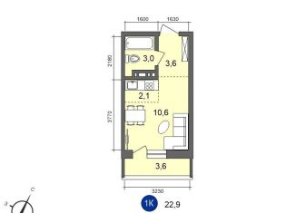 Продам квартиру студию, 22.9 м2, Иркутск