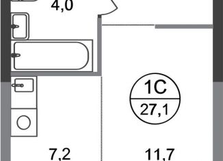 Продаю квартиру студию, 27.1 м2, поселение Внуковское