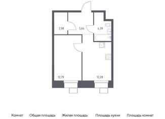 Продажа 1-комнатной квартиры, 37.4 м2, поселение Мосрентген, многофункциональный комплекс Тропарево Парк, к2.4