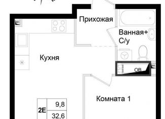 Продажа 1-комнатной квартиры, 32.6 м2, Химки, улица имени К.И. Вороницына, 18к1, ЖК Две Столицы