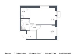 Продажа 1-комнатной квартиры, 40.8 м2, Химки, жилой комплекс Квартал Ивакино, к2