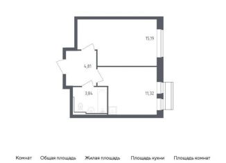 1-комнатная квартира на продажу, 35.2 м2, Московская область