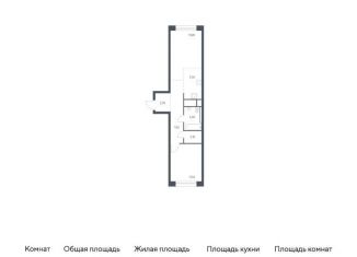 1-комнатная квартира на продажу, 47 м2, Московская область, жилой квартал Новоград Павлино, к8