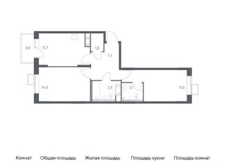 2-комнатная квартира на продажу, 56.7 м2, деревня Середнево, квартал № 23, 4-5