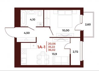 Продается однокомнатная квартира, 36 м2, Пенза, проспект Строителей, 21А