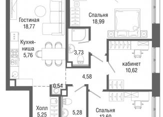 Трехкомнатная квартира на продажу, 85.8 м2, Москва, ЖК Селигер Сити