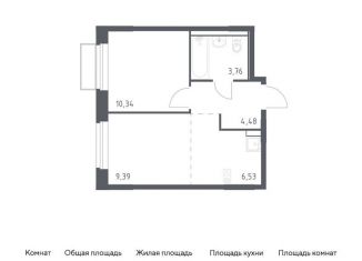 Однокомнатная квартира на продажу, 34.5 м2, Москва, жилой комплекс Квартал Марьино, к2