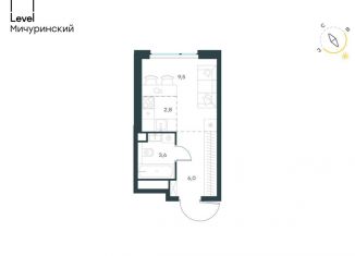 Квартира на продажу студия, 21.9 м2, Москва, жилой комплекс Левел Мичуринский, к9