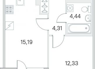 Продается 1-ком. квартира, 38.3 м2, посёлок Шушары