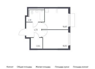 Продается однокомнатная квартира, 32.6 м2, деревня Середнево, квартал № 23, 4-5