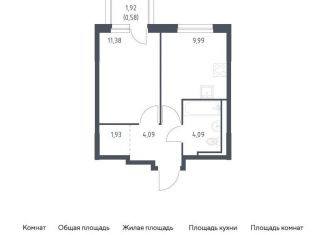 Продам 1-комнатную квартиру, 32.1 м2, Ленинградская область