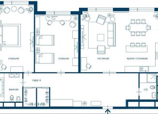 Продаю 3-комнатную квартиру, 138 м2, Москва, ЖК Дом на Мосфильмовской, Мосфильмовская улица, 8