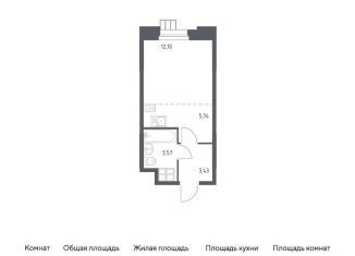 Квартира на продажу студия, 24.8 м2, поселение Мосрентген, квартал № 2, 5с5