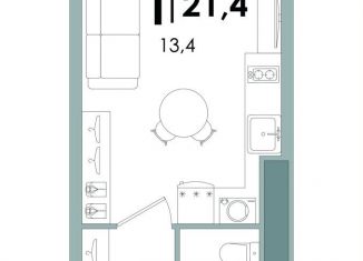 Квартира на продажу студия, 21.4 м2, Тверь, Московский район