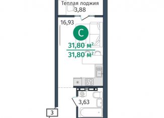 Продажа однокомнатной квартиры, 31.8 м2, Тюменская область