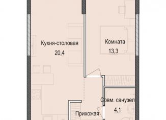 Продажа однокомнатной квартиры, 42.6 м2, Казань