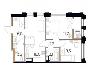 2-комнатная квартира на продажу, 55.1 м2, Вологодская область