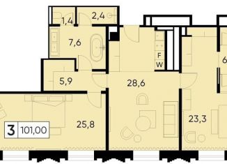 2-комнатная квартира на продажу, 101 м2, Москва, 1-я Тверская-Ямская улица, 2, метро Маяковская