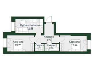 Продается 2-комнатная квартира, 54.4 м2, Екатеринбург