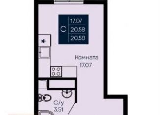 Квартира на продажу студия, 22.5 м2, поселок городского типа Заозерное, улица Аллея Дружбы, 2Д