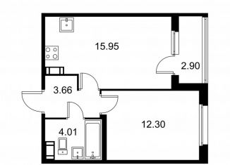 Продам однокомнатную квартиру, 37.4 м2, Колпино